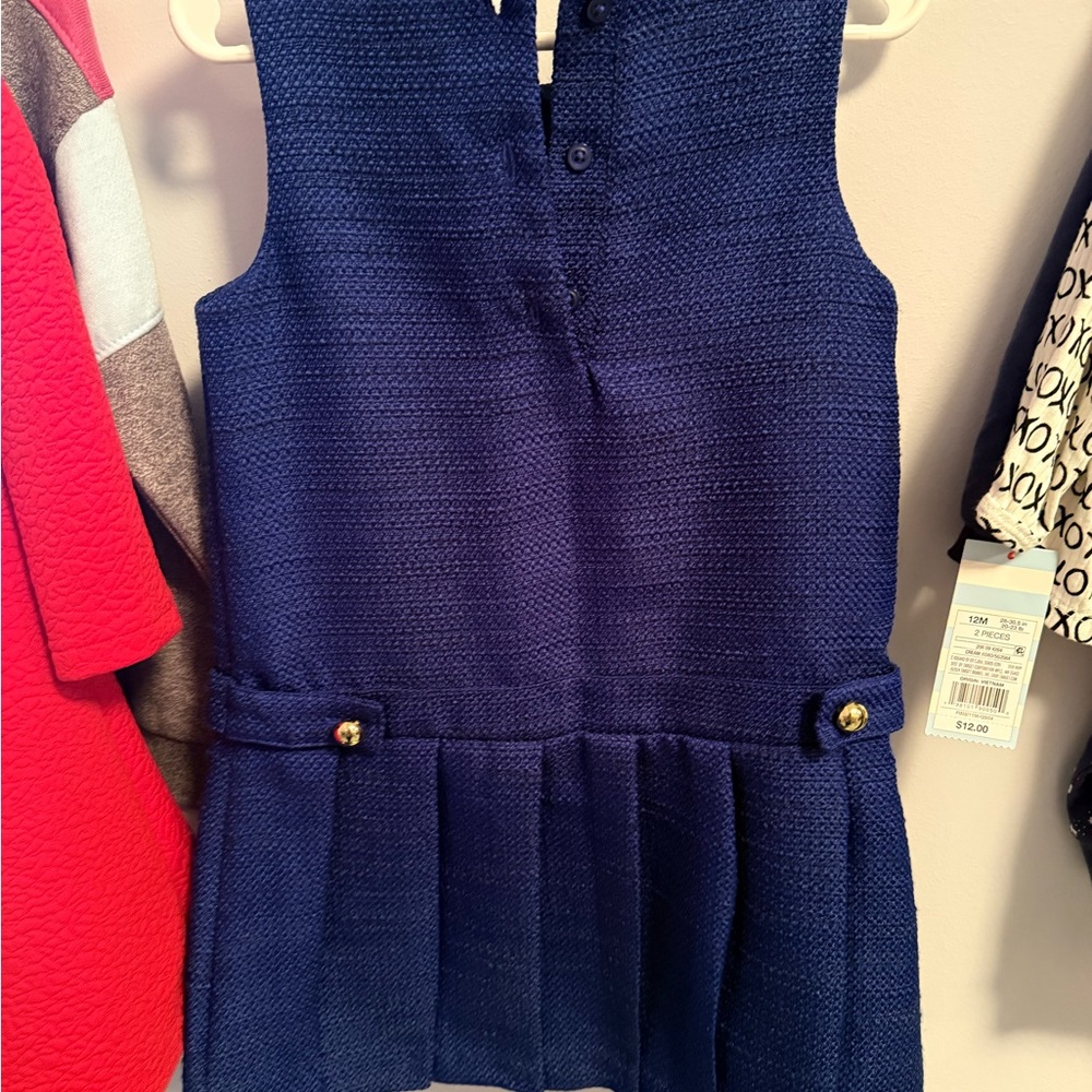 Janie and Jack Blue Pleated Sheath Dress